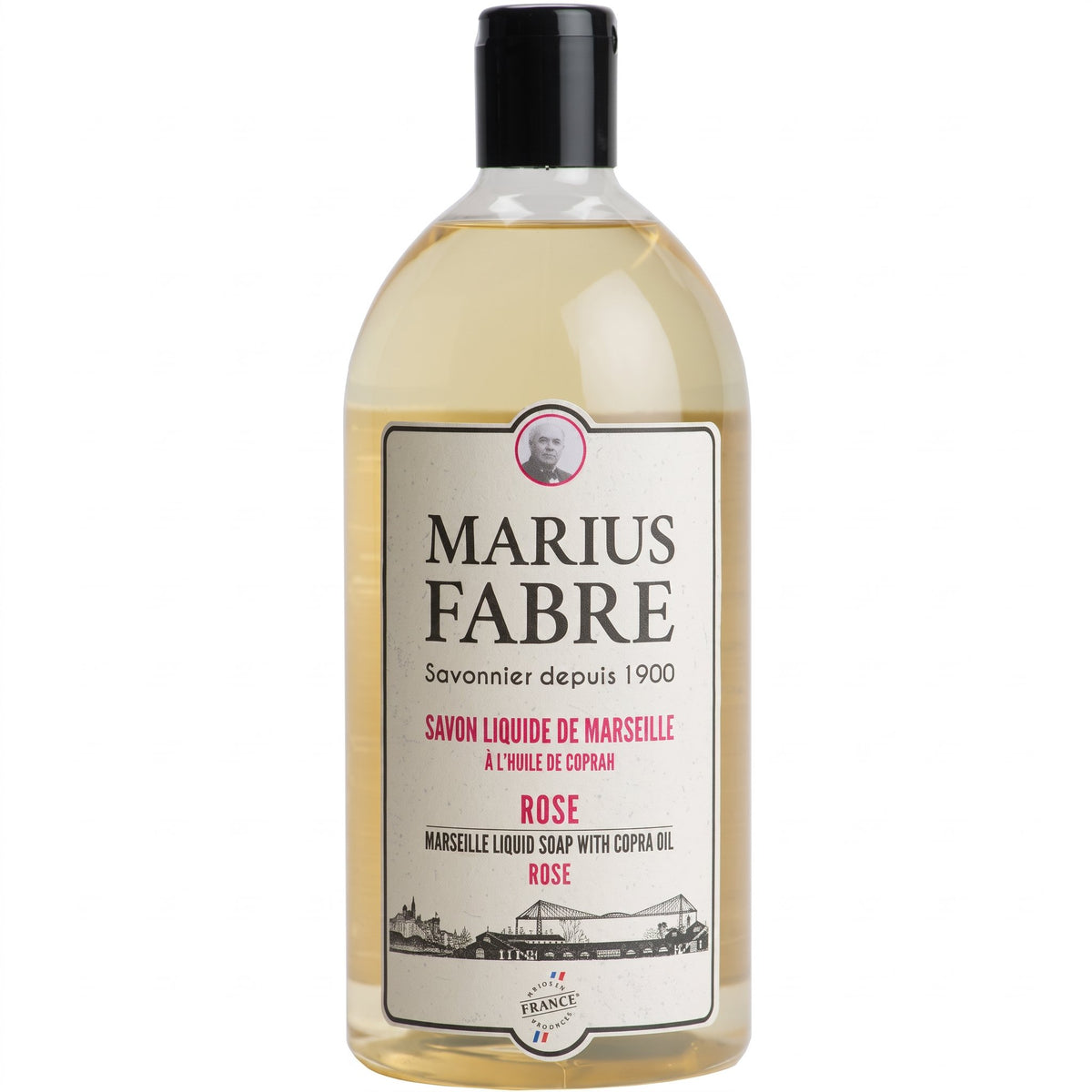 Marius Fabre Marseille Liquid Soap, Rose, 1L Refill