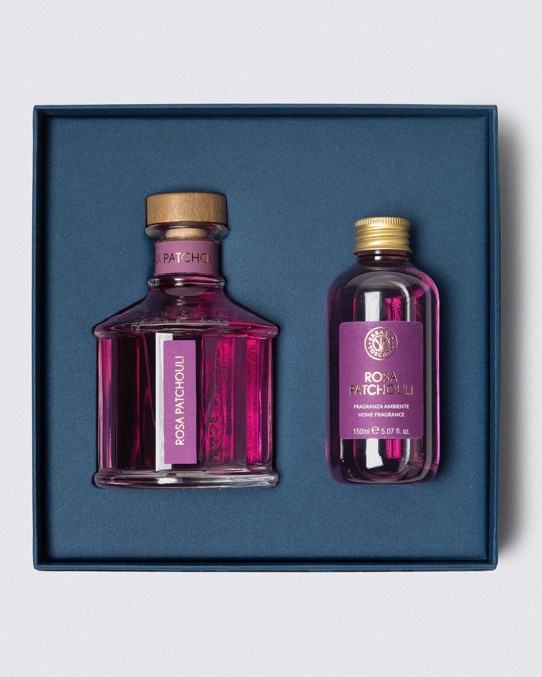 Erbario Toscano Rosa Patchouli Reed Diffuser & Refill Set – Floral Spicy Italian Home Fragrance