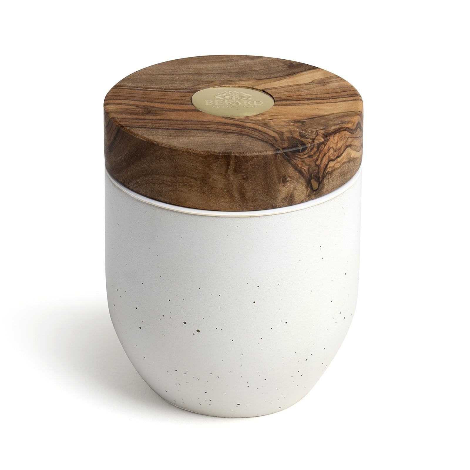 Berard Millenari Olive Wood Salt & Pepper Tall Keeper | White