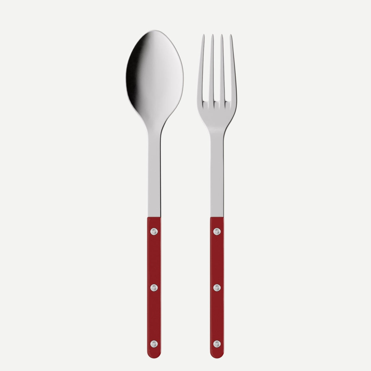 Sabre-Paris 2-Piece Serving Set - Bistrot Collection - Large Fork & Large Spoon - Stainless Steel & Nylon - Dishwasher Safe - Brilliant Finish