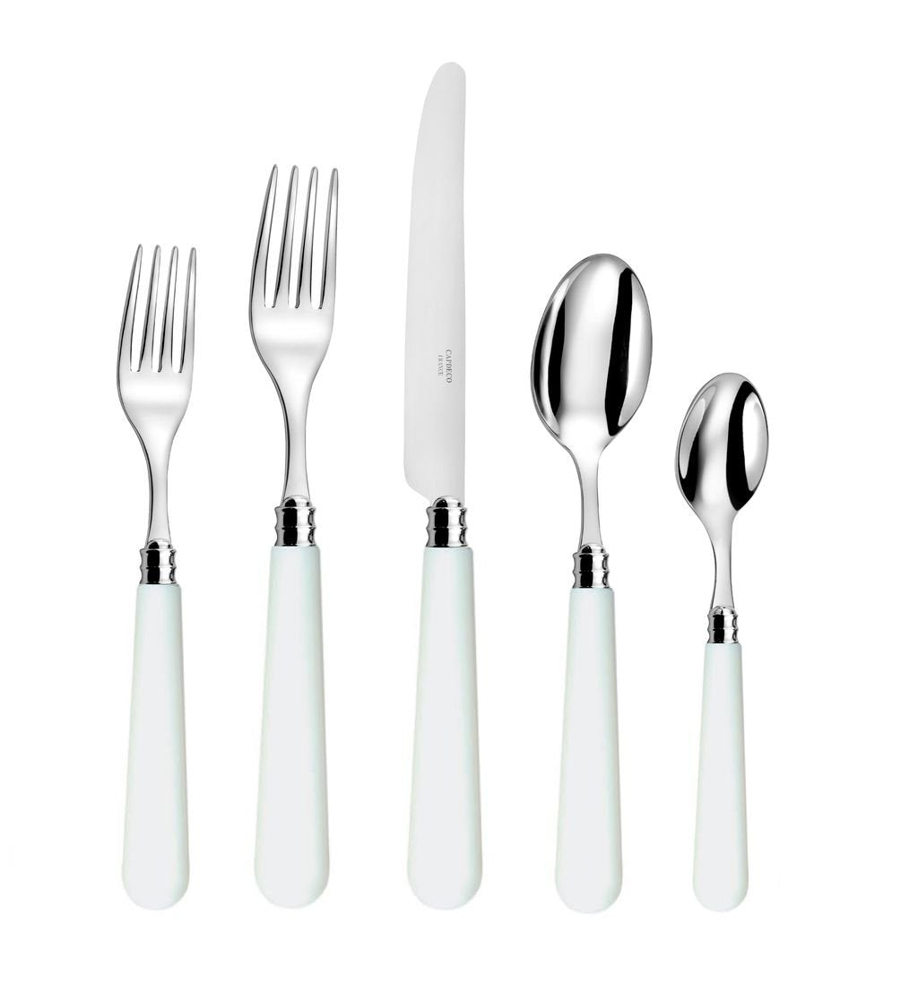 Capdeco Altea White Stainless Steel Flatware Set - 5 Piece French Dining Service