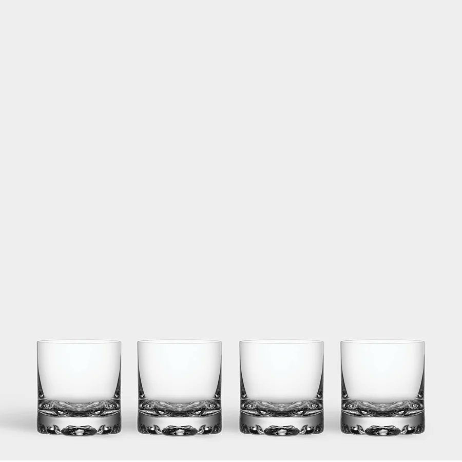 Orrefors Erik Double Old Fashioned Glasses set of 4 in crystal