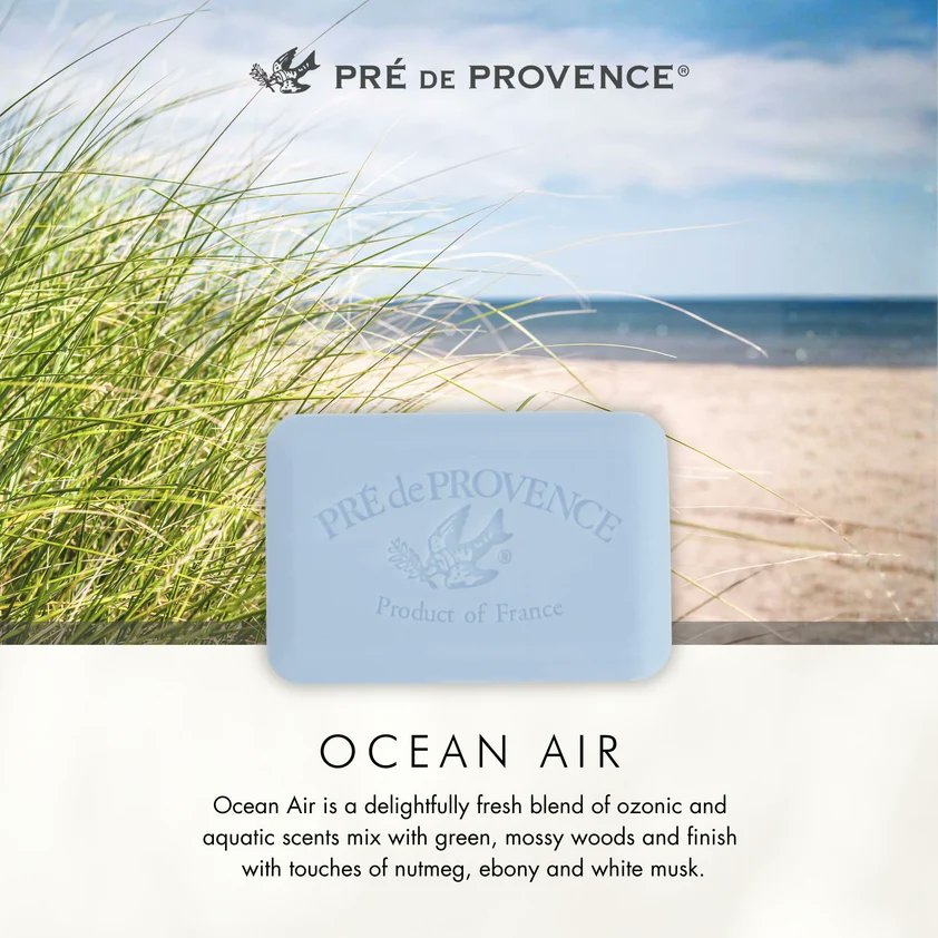 Pre de Provence Ocean Air Soap Bar packaging, made in France