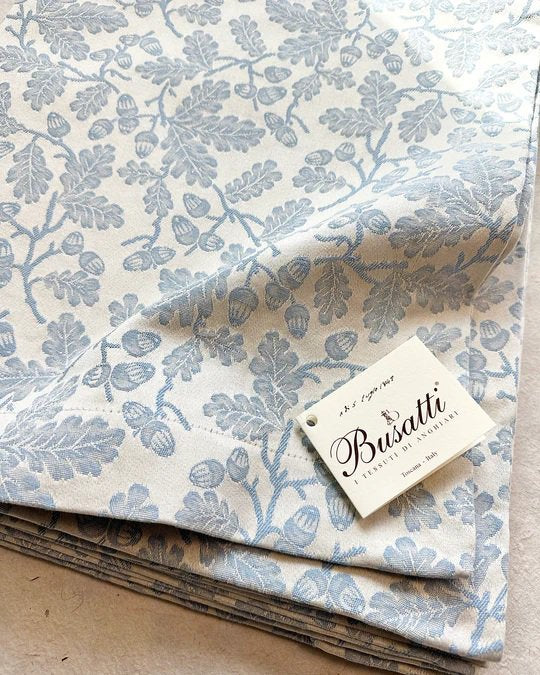 Italian Kitchen Dish Towel "Rovere Blue" (22"x26") Jacquard Woven 100% Cotton
