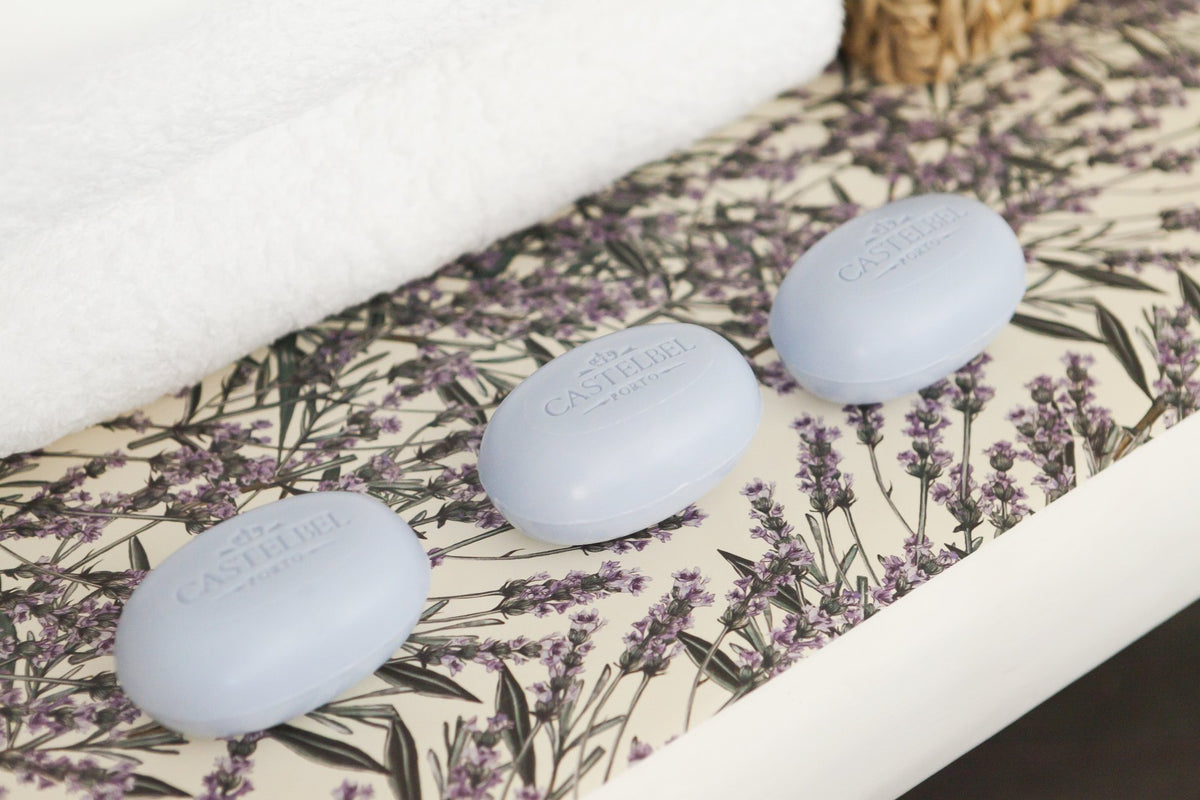 Castelbel Lavender Aromatic Soap 2-Bars Vegetable Base (150g x 2) Vegetable-Base Dermatologically-Tested Paper Wrapped from Portugal