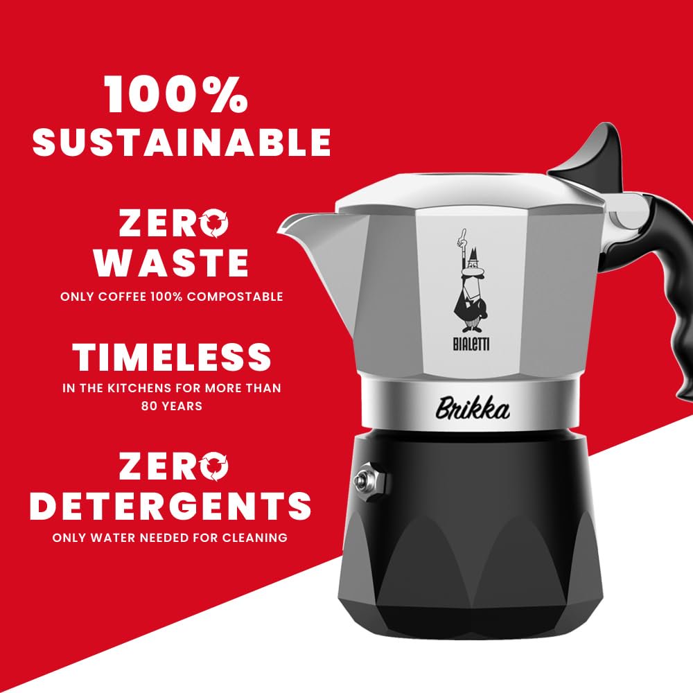 Bialetti Bricca 4-Cup Open-Fire Coffee Maker, Espresso Moka Express
