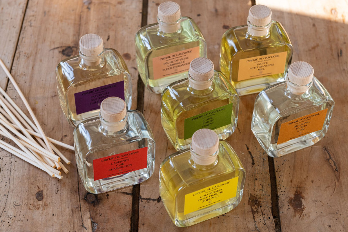 Cirerie de Gascogne, Vine Peach, Chamomille, Orange Blossom Reed Diffuser Log Lasting Fragrance 26.4 FlOz