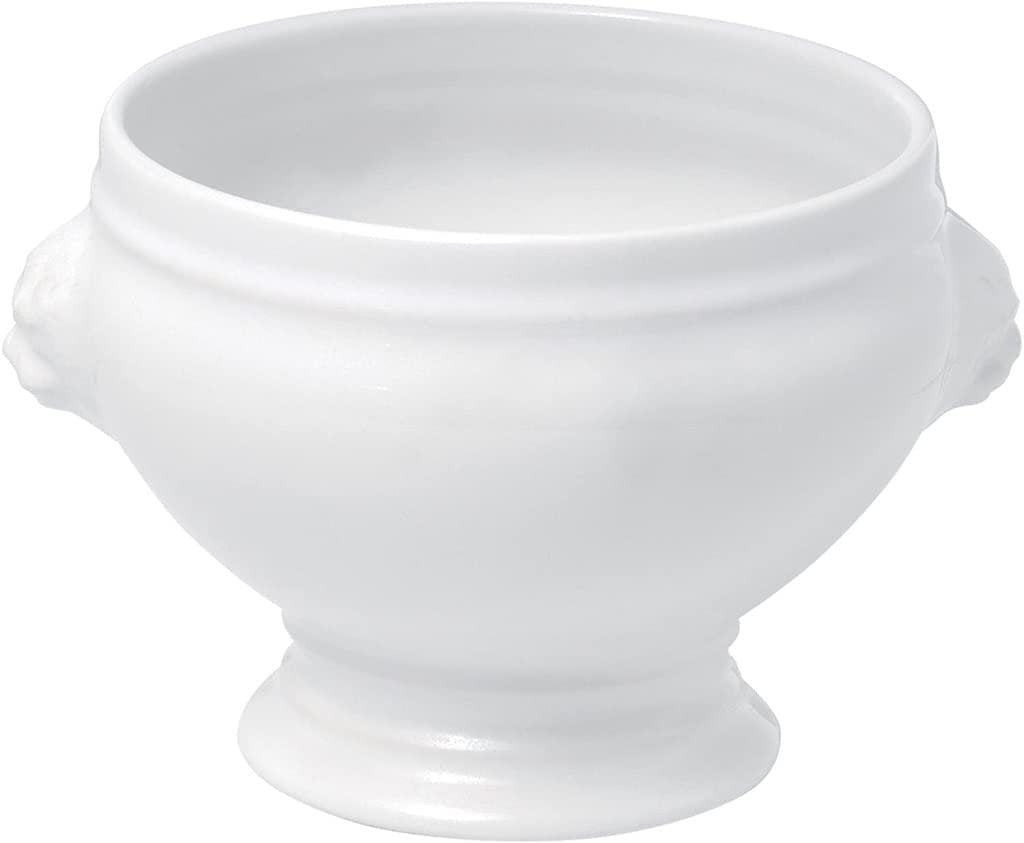 Lion Head Soup Bowl in White Porcelain | 15.75oz.