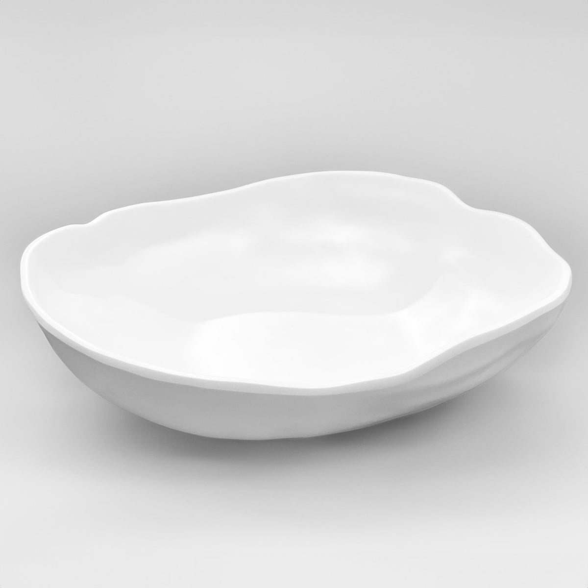 Beatriz Ball VIDA Nube Large Organic Bowl (White) Luxury Melamine Serve-ware (13" D) Indoor & Outdoor Entertainment