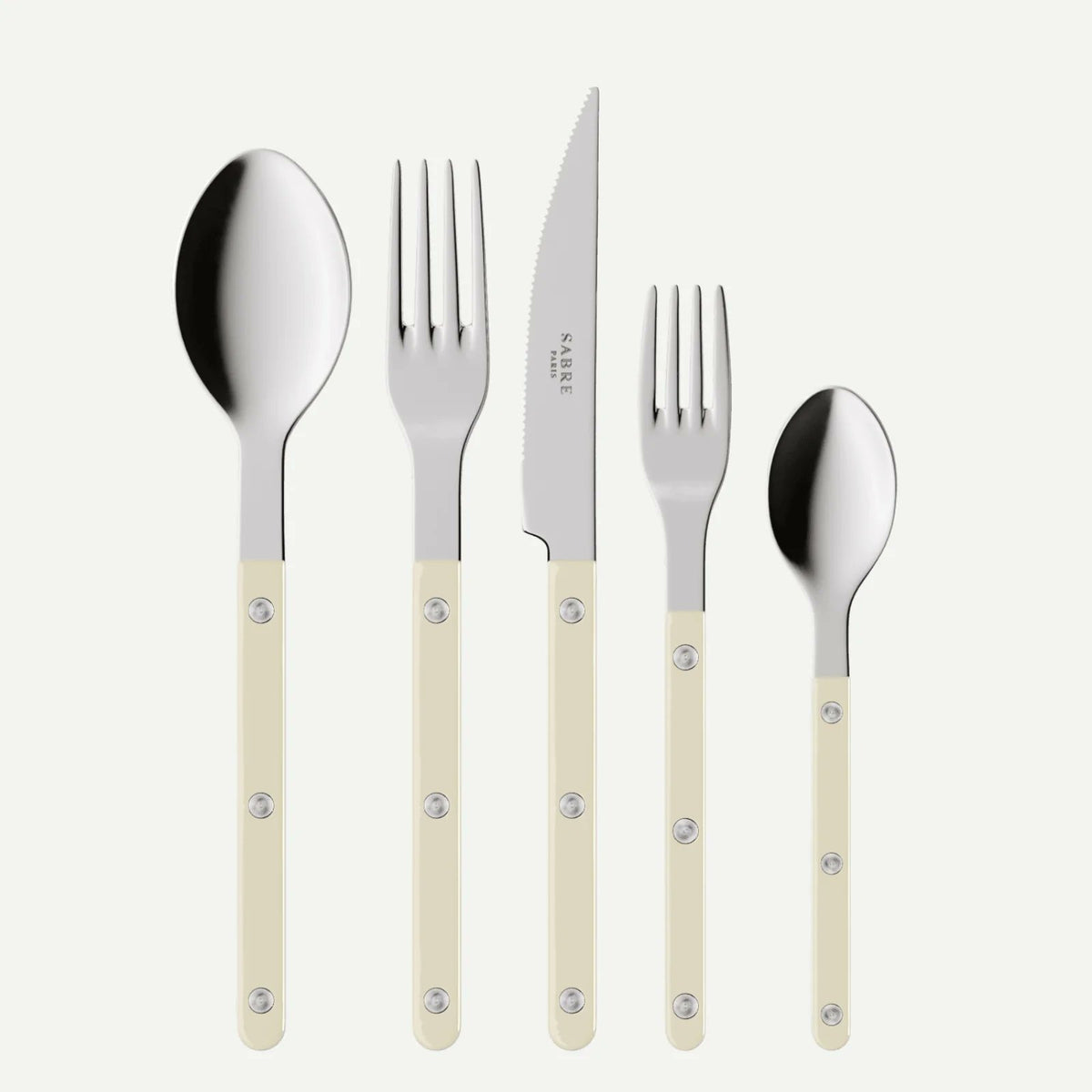 Sabre Paris Bistrot ivory 5-piece place setting, shiny finish