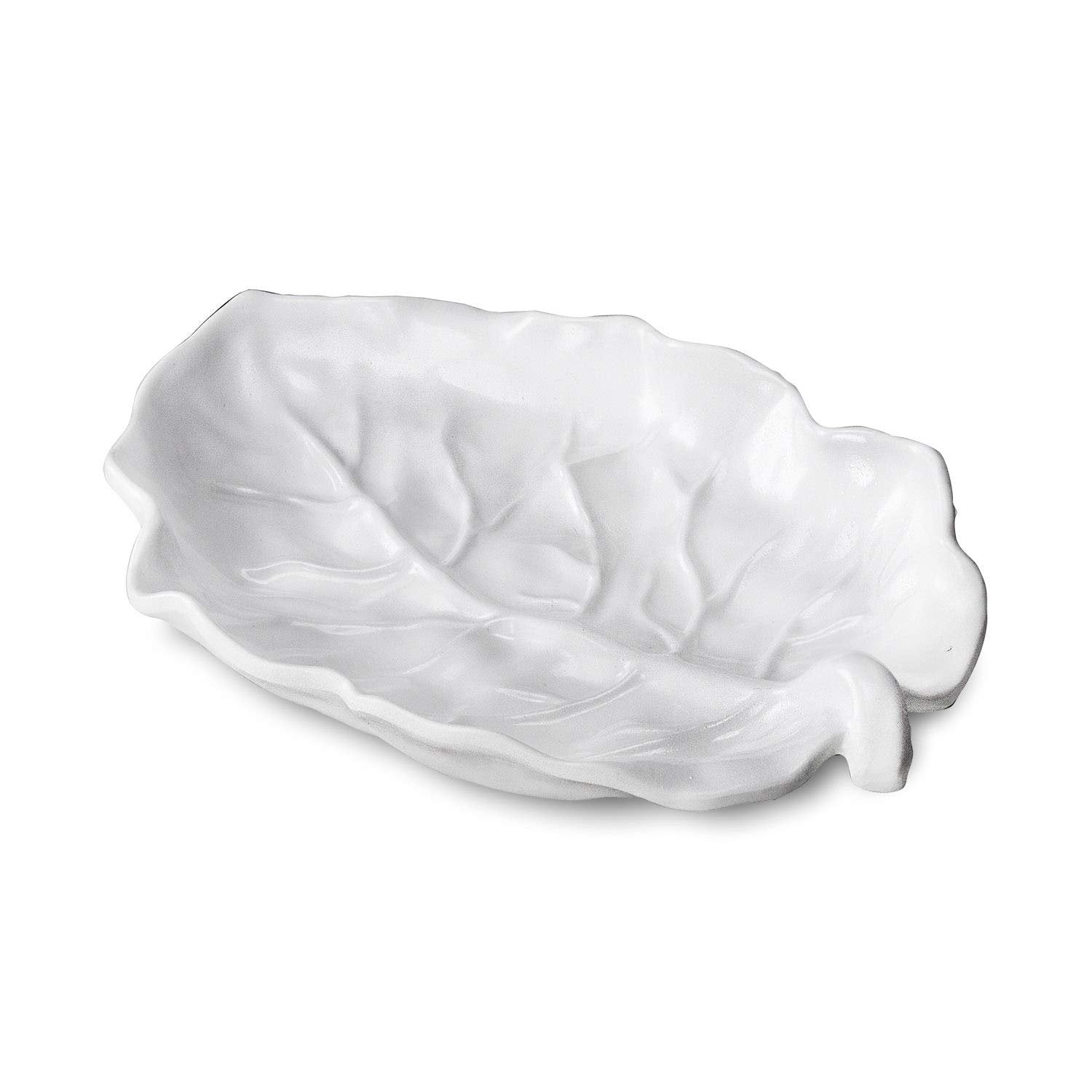 VIDA Lettuce Platter White Beatriz Ball Medium Leaf Tray