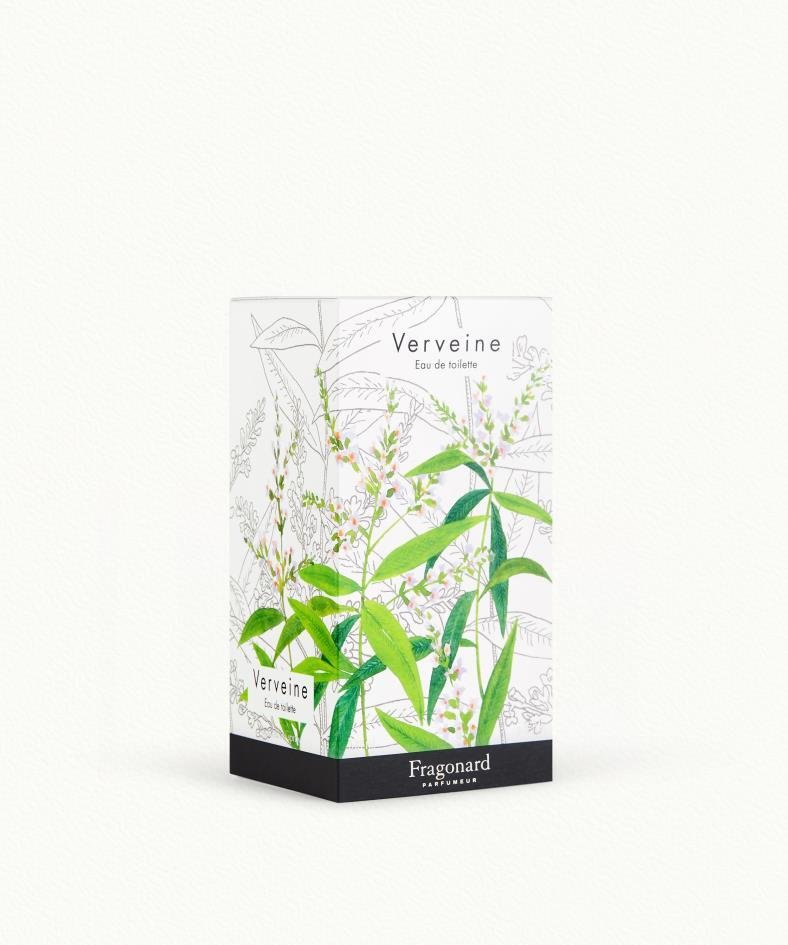 Fragonard Verveine 100ml Eau de Toilette flat lay verbena jasmine cedar amber