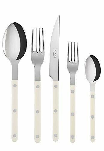 Bistrot Flatware Set 5 Piece Place Setting | Service for 4 (20 Pieces) | Shiny Ivory