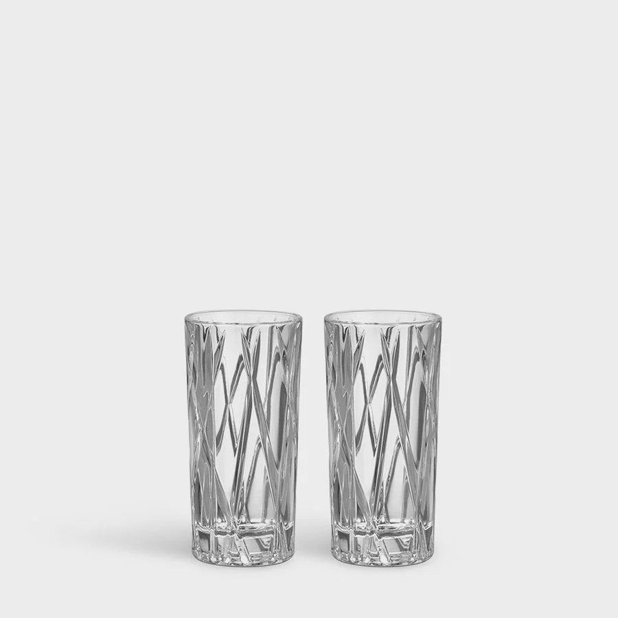 Orrefors City Shot Glasses set of 2 in crystal