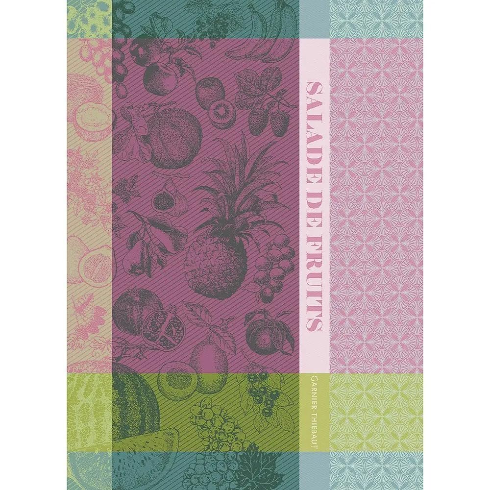Garnier-Thiébaut Salade de Fruits Fuchsia Jacquard Kitchen Towel | 22" x 30"