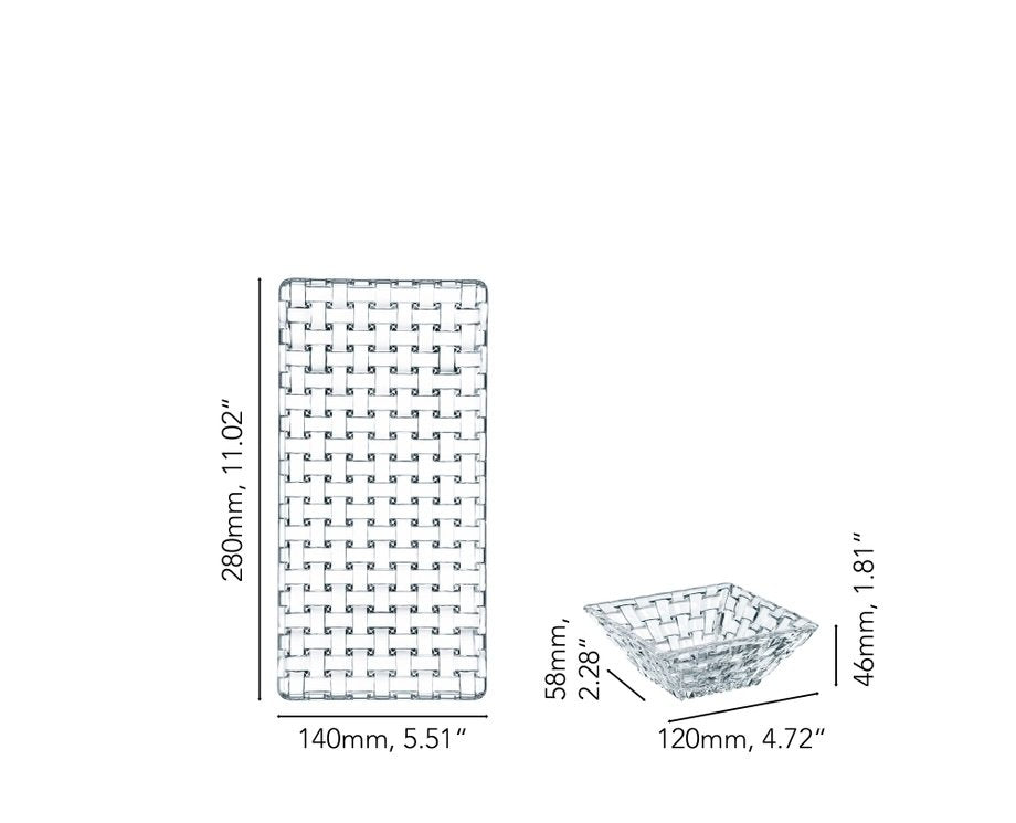 Nachtmann Bossa Nova Crystal 3 Piece Serving Set | Platter & Bowls