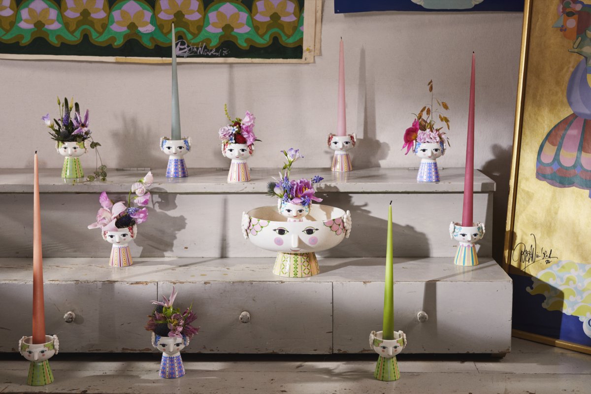 Bjørn Wiinblad Eva Ceramic Flowerpot on Base for Plants & Herbs