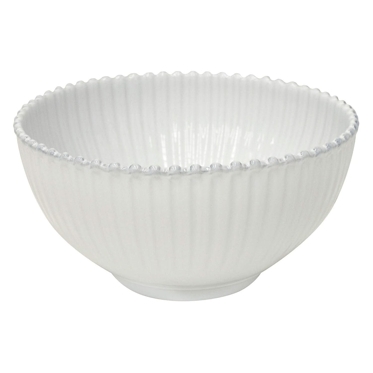 Costa Nova Ceramic Stoneware 10.5" x 5.5", 133 oz Serving Bowl - Pearl Collection, White | Microwave & Dishwasher Safe Dinnerware | Food Safe Glazing | Restaurant Quality Serveware