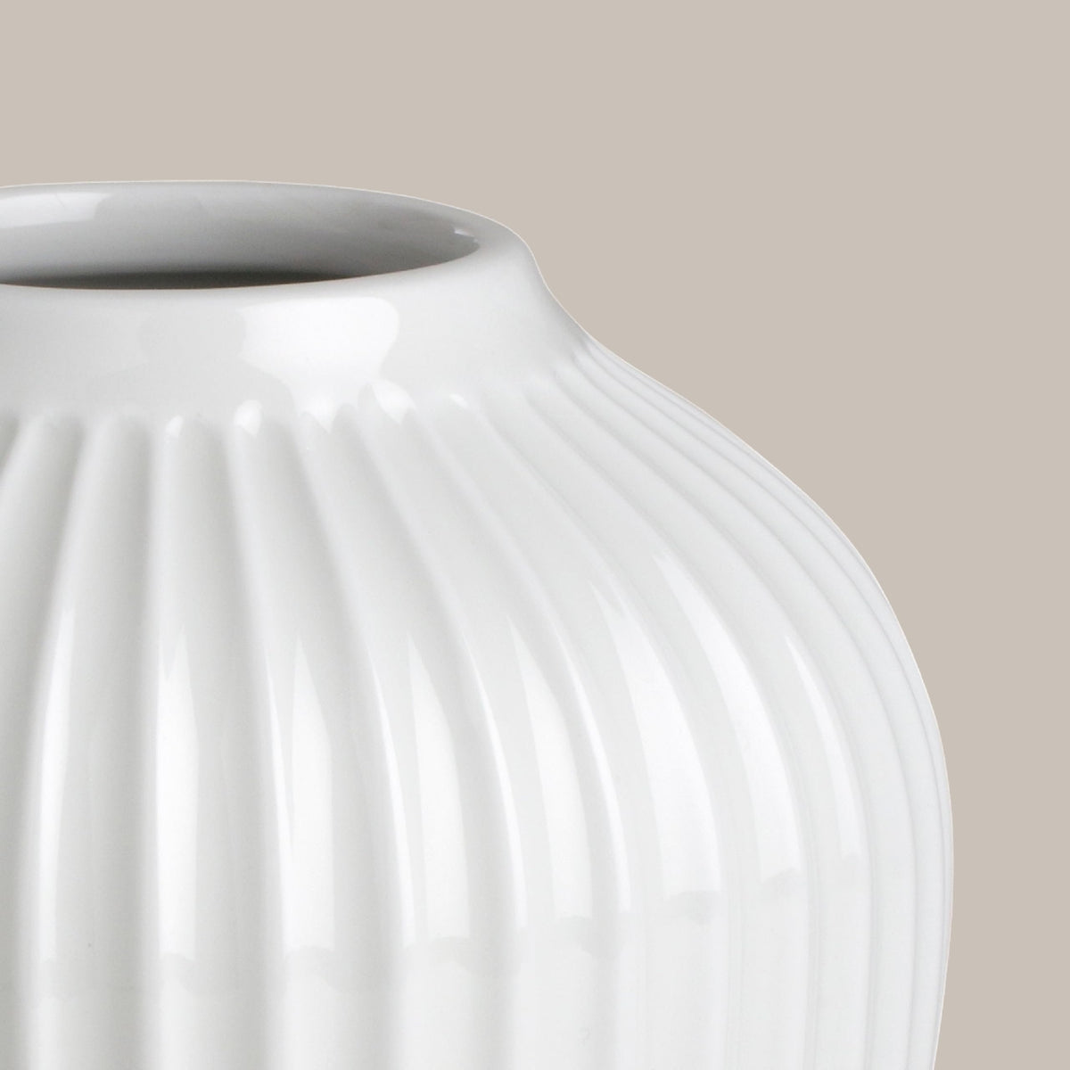 Kahler Hammershoi Vase, White, 5.1" H x 5.3" D, Designed by Hans-Christian Bauer