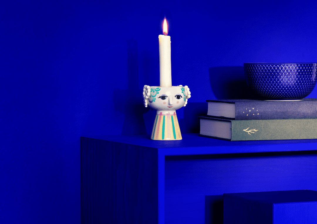 Eva Porcelain Candle Holder for Tealights & Tapers