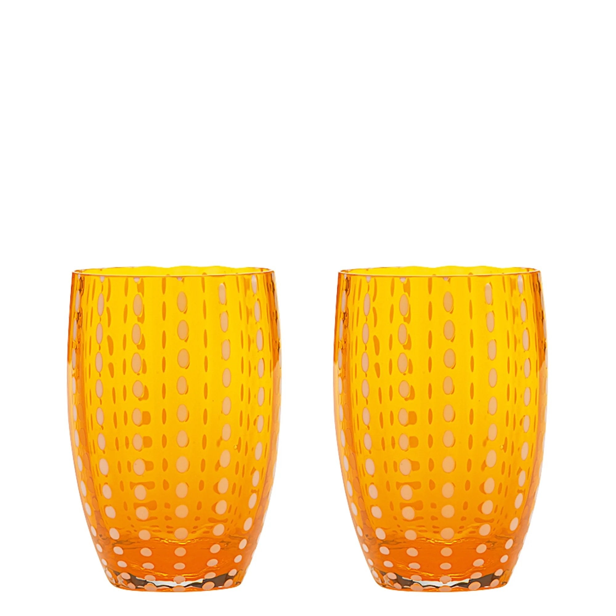 Zafferano Perle Glass Tumblers (10.8oz) | Set of 2 orange