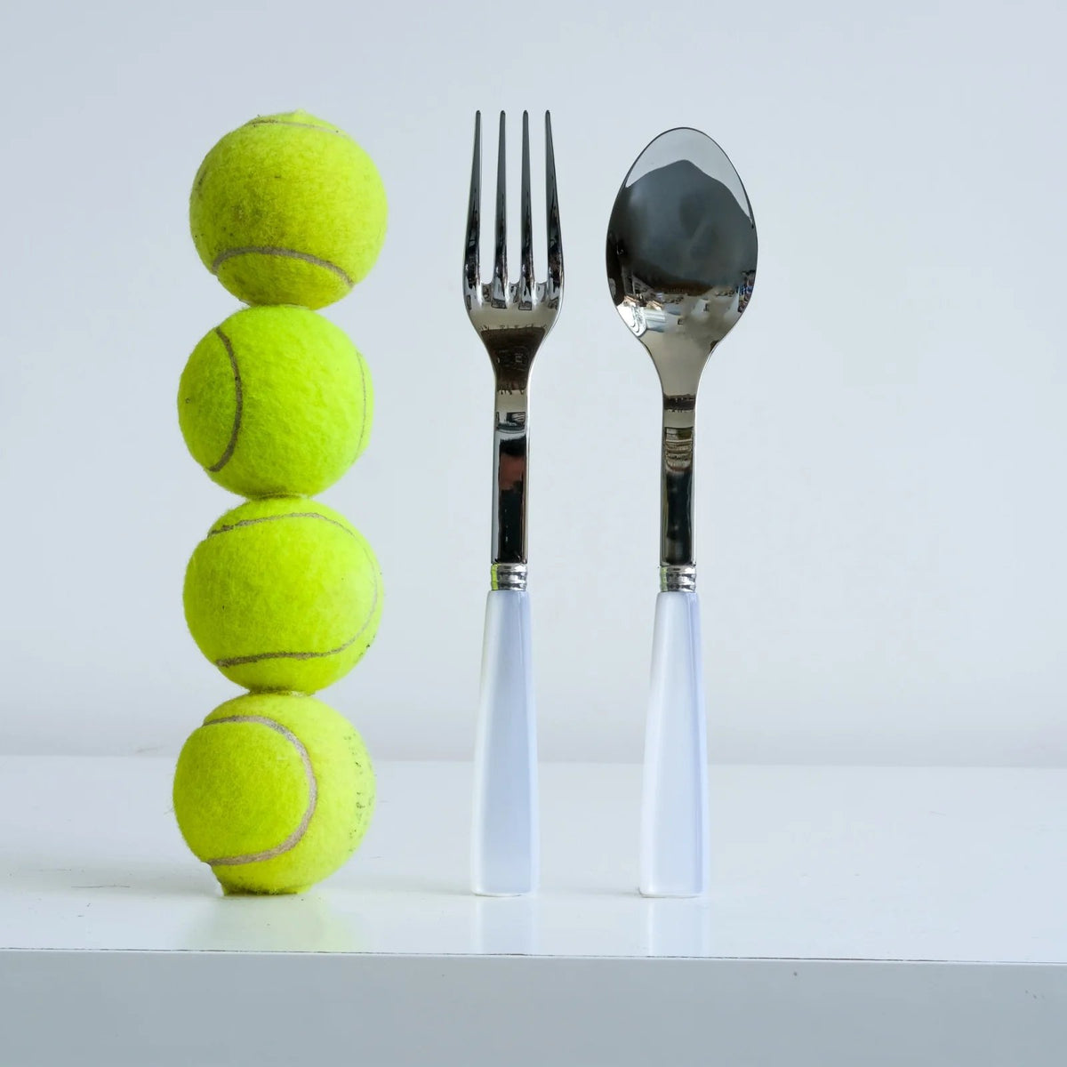 Sabre Paris Icone Serving Set White 2-Pieces Acrylic Handle and Stainless Steel