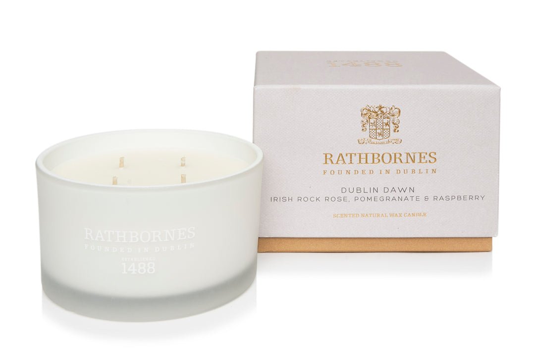 Rathbornes Dublin Tea Rose, Oud & Patchouli Scented Luxury Candle 75g Clean Burn