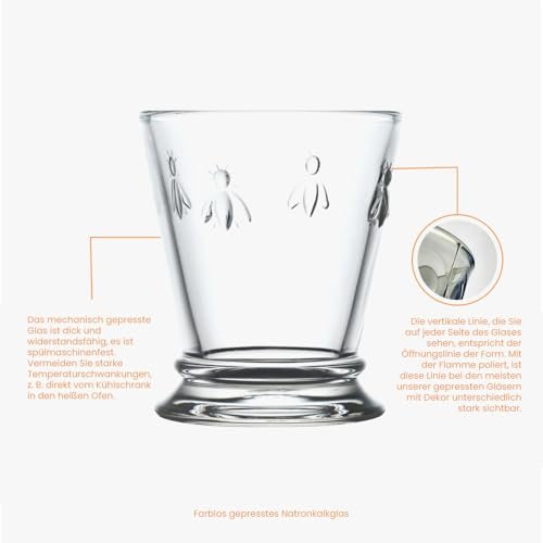 La Rochere Bee Tumblers Multicolor Set of 4 (9-oz