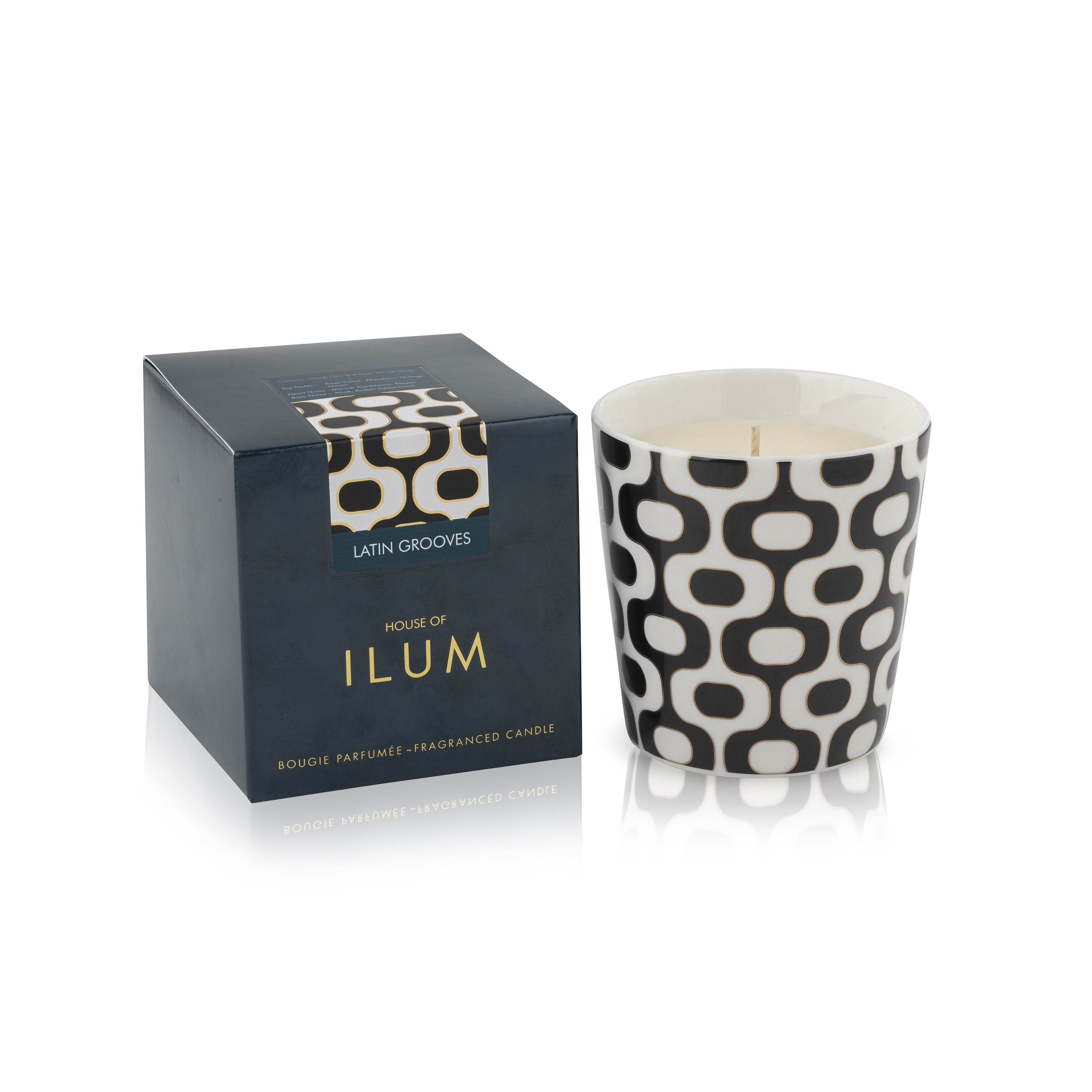 Ilum Latin Grooves Luxury Scented Candle in decorative vase – hand-poured in Ireland