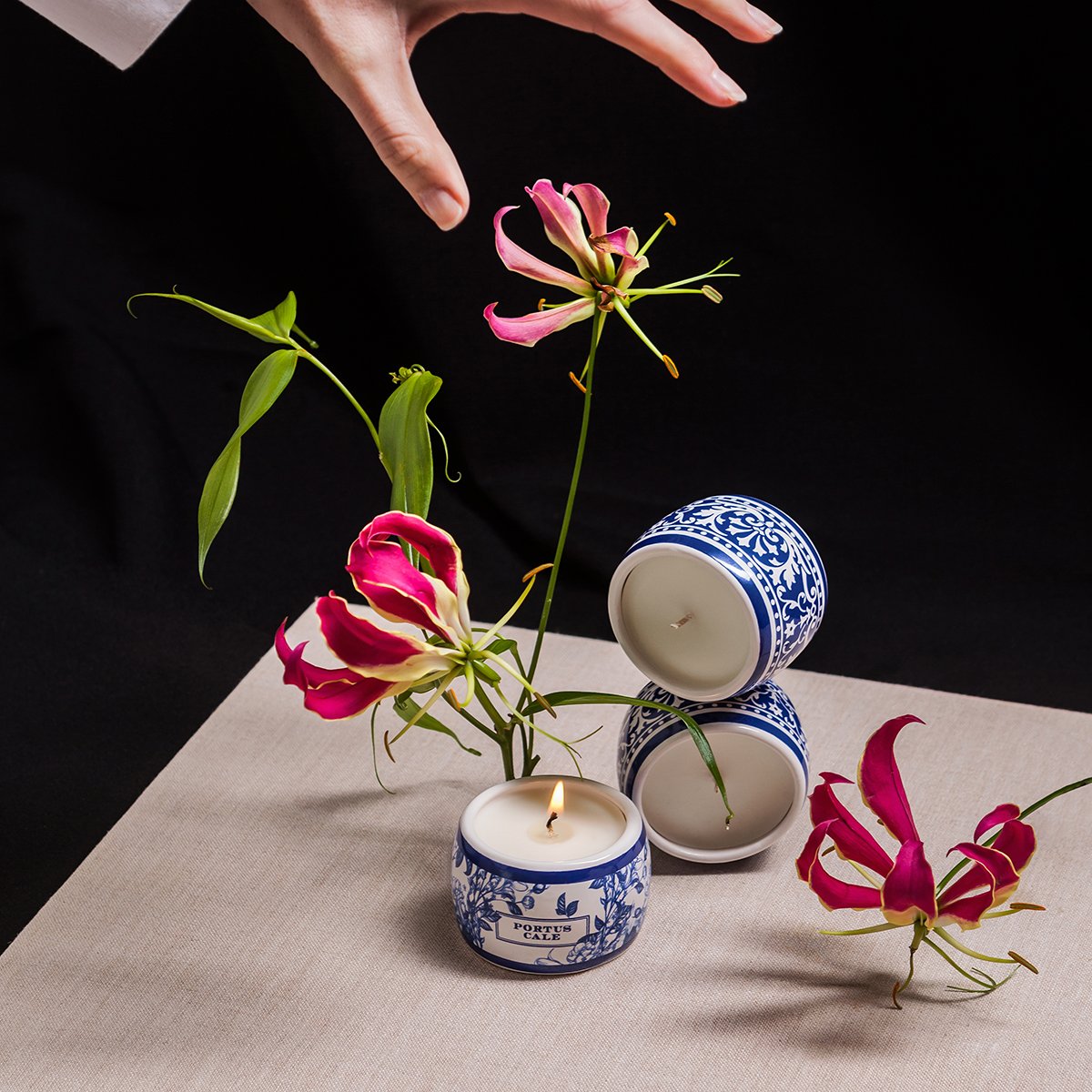 Portus Cale Gold & Blue Scented Candle Tealight Set | Pink Pepper & Jasmine