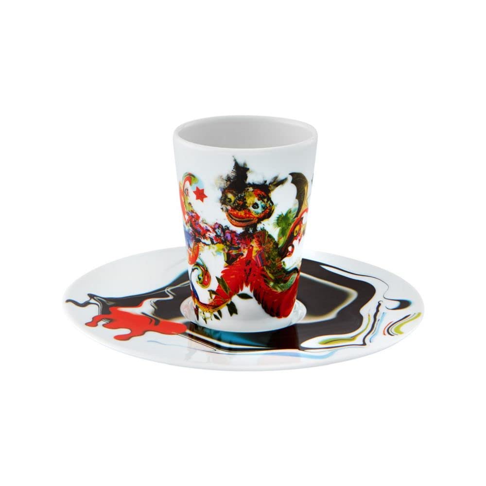 Vista Alegre Escape Goat espresso cup and saucer design XLI close-up