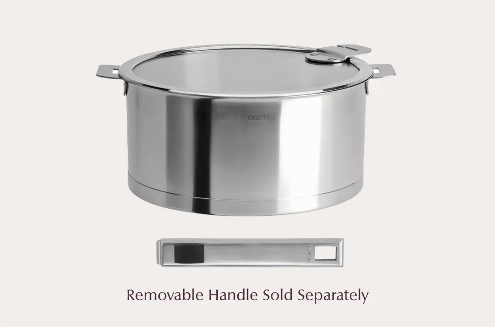 Cristel Strate Stainless Steel Stewpan with Glass Lid XL | 5.5 Quart