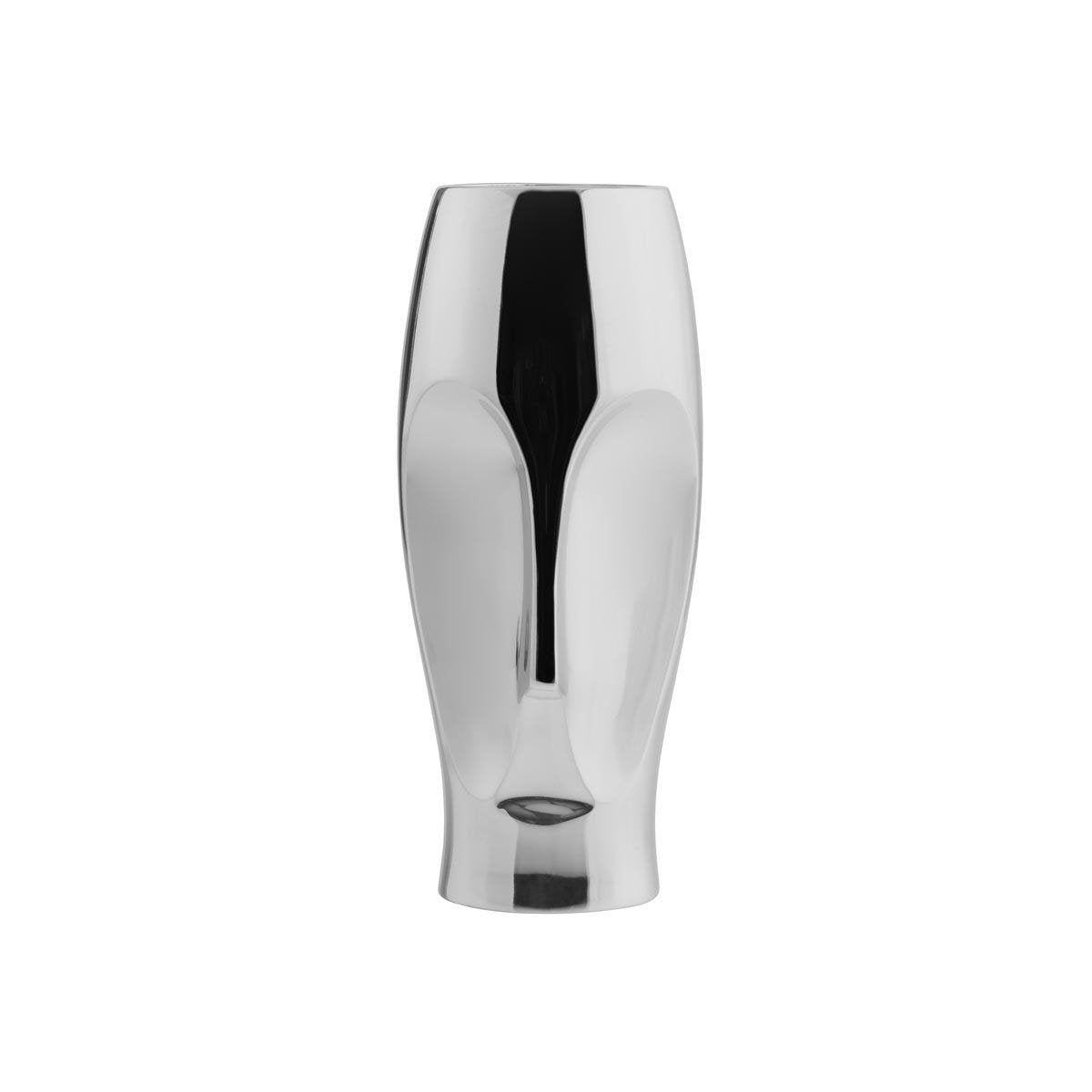 Nambe Face Vase | Flower Vase 10in, Silver, Metal Alloy | Flower Vase for Living Room, Dining Room, Tabletop Centerpiece