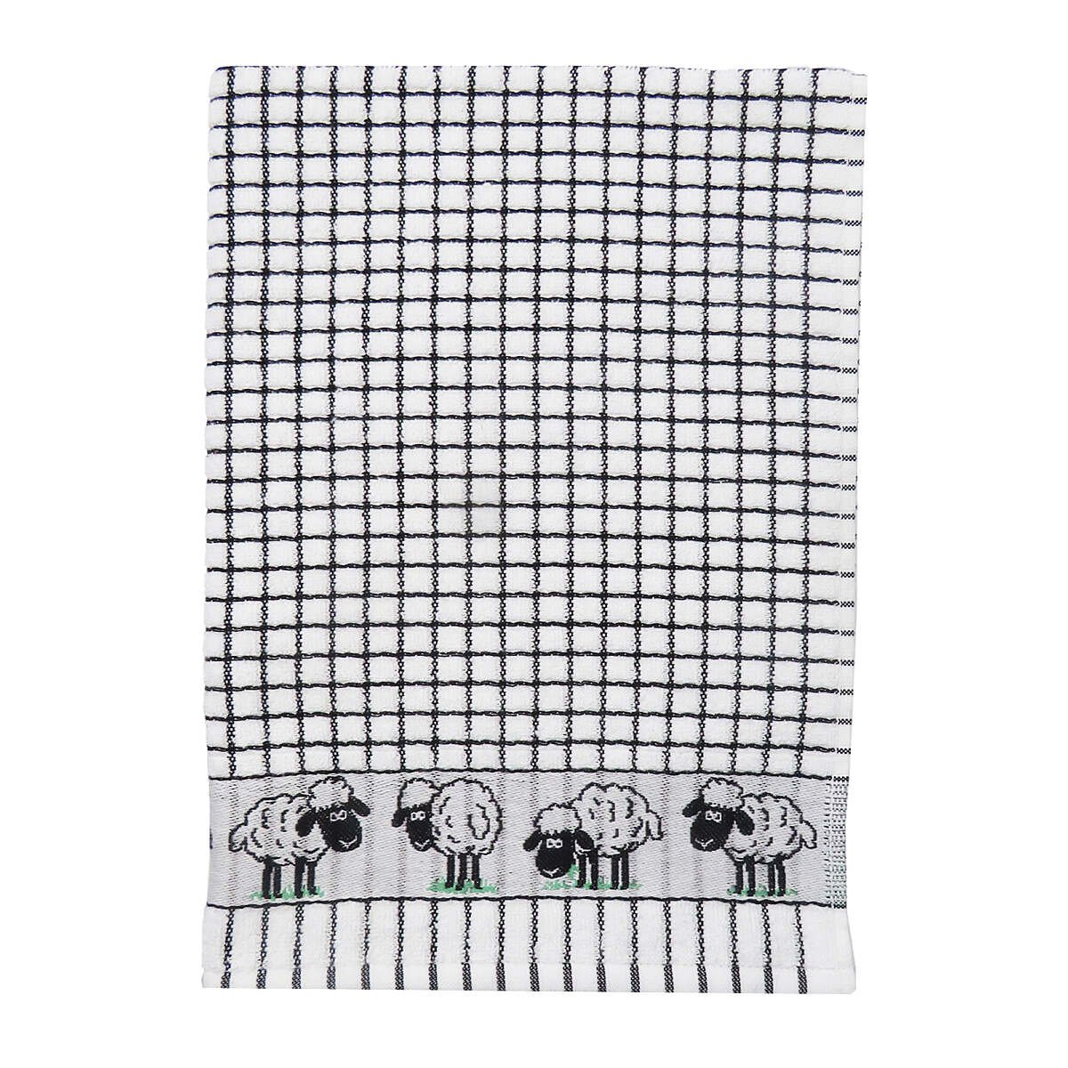 Samuel Lamont Poli-Dri Jacquard Cotton Kitchen Tea Towel | Set of 2 | Black Sheep