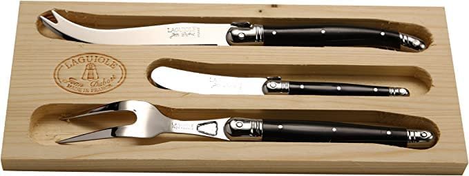 Jean Dubost Laguiole 3 Piece Cheese Set | Black