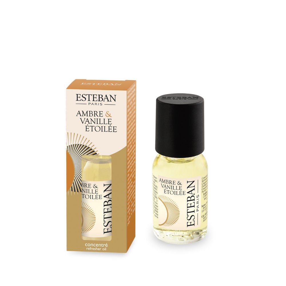 Esteban Paris Perfume Concentrate Refresher Oil for Diffusers | Amber & Starry Vanilla | 14 mL / 0.5 fl oz