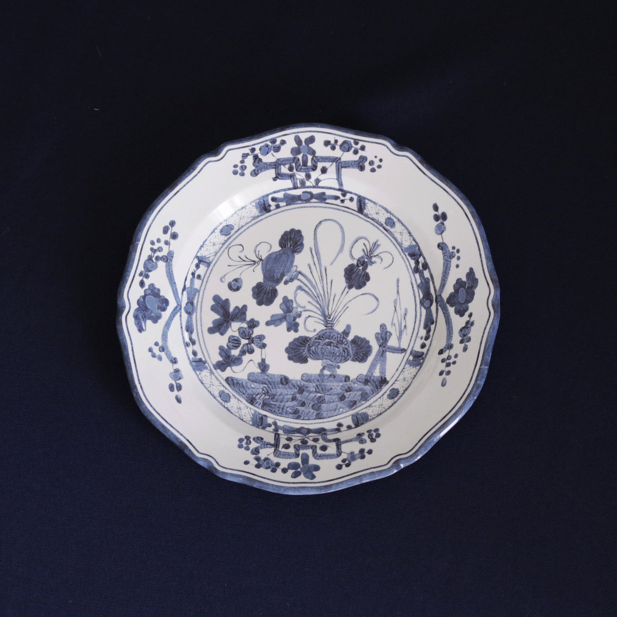 Beatriz Ball Vida Faenza 9" Salad Plate Set of 4 Melamine (White and Blue)