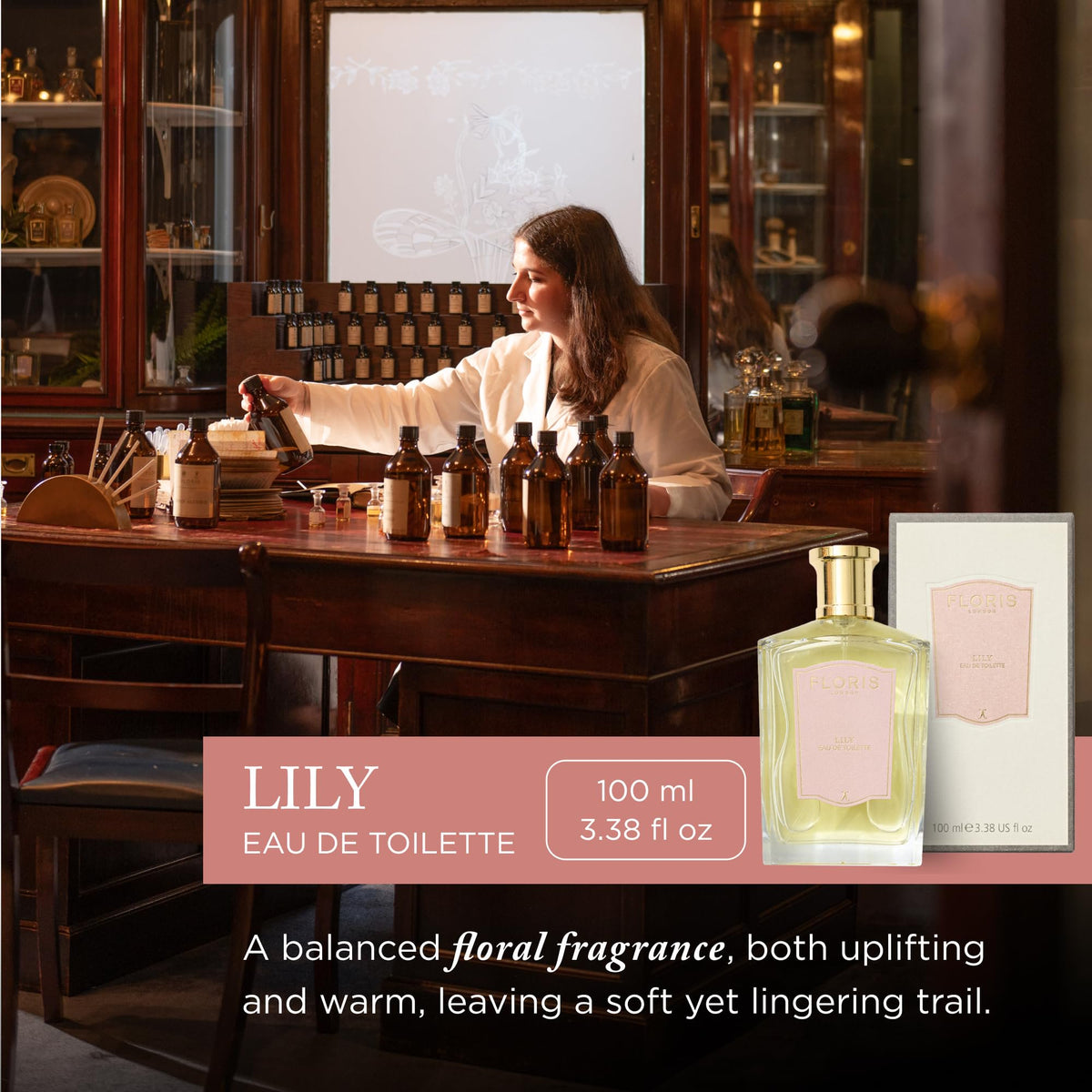Floris London Lily Eau de Toilette | Floral Green Fragrance | 3.4 oz