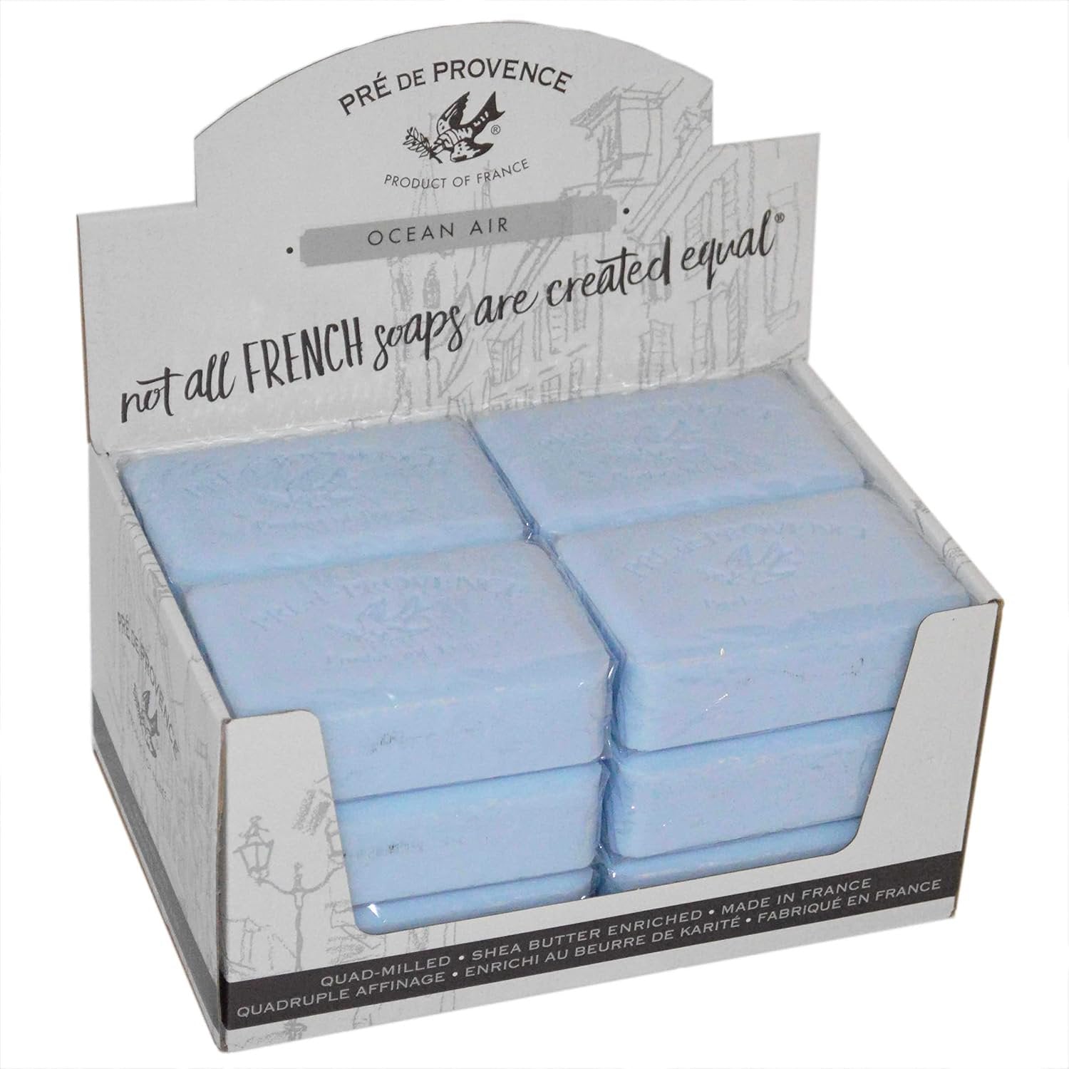 Pre de Provence Ocean Air Soap Bar counter display box, pack of 12