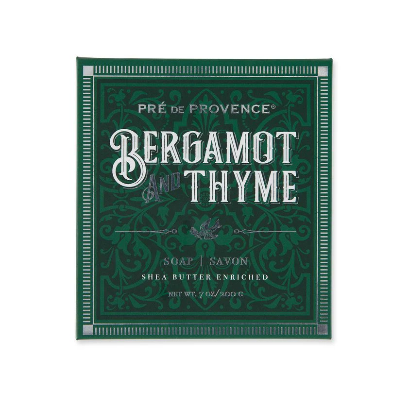 Pre de Provence Bergamot & Thyme Cube Soap pack packaging