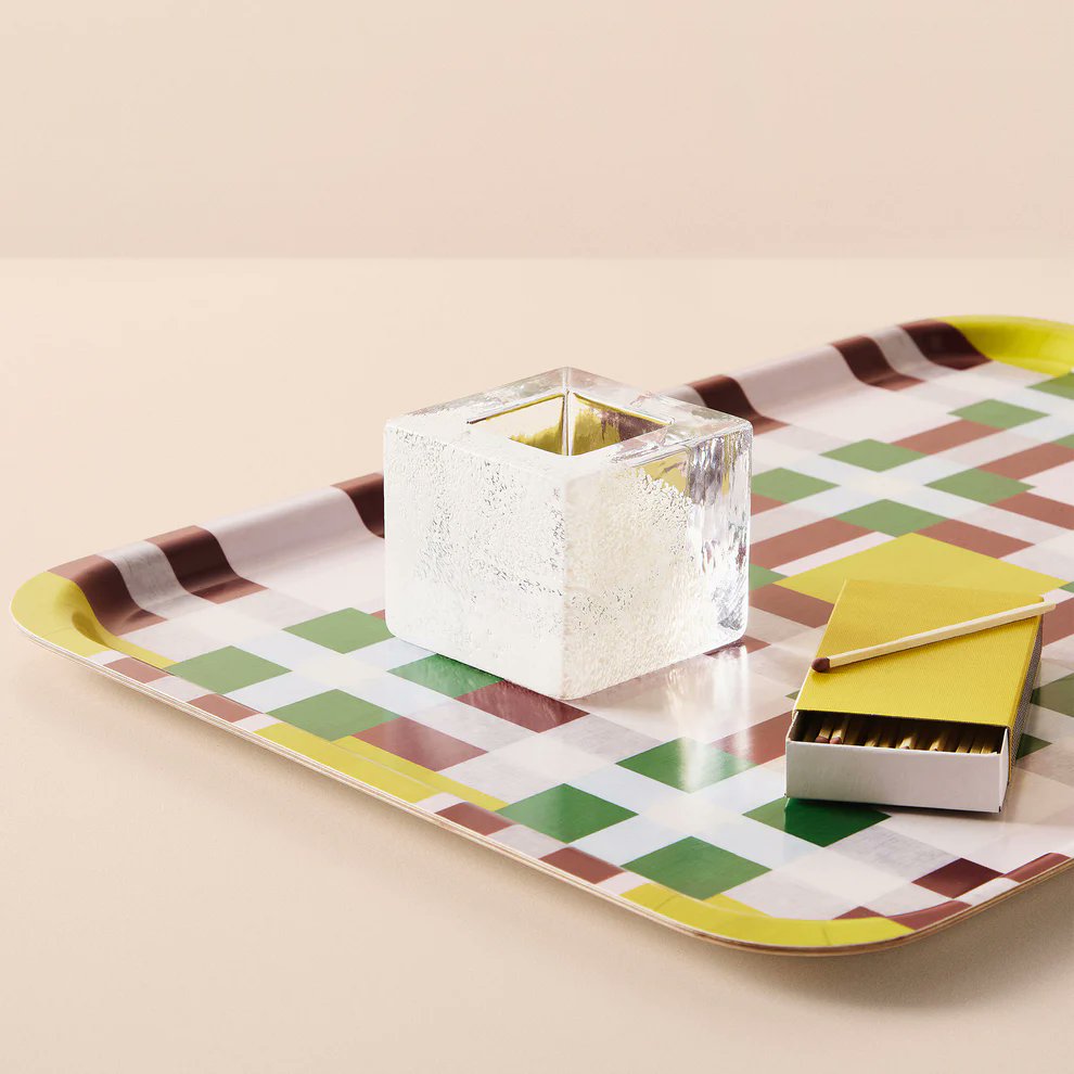 Kosta Boda Brick Square Glass Votive Candle Holder | Anna Ehrner