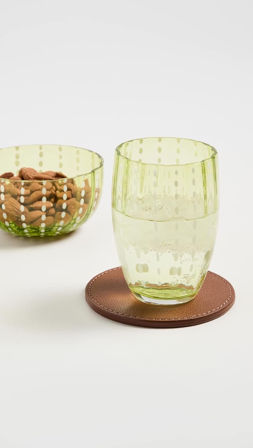 Perle Glass Tumblers (10.8oz ) | Set of 2 | Apple Green