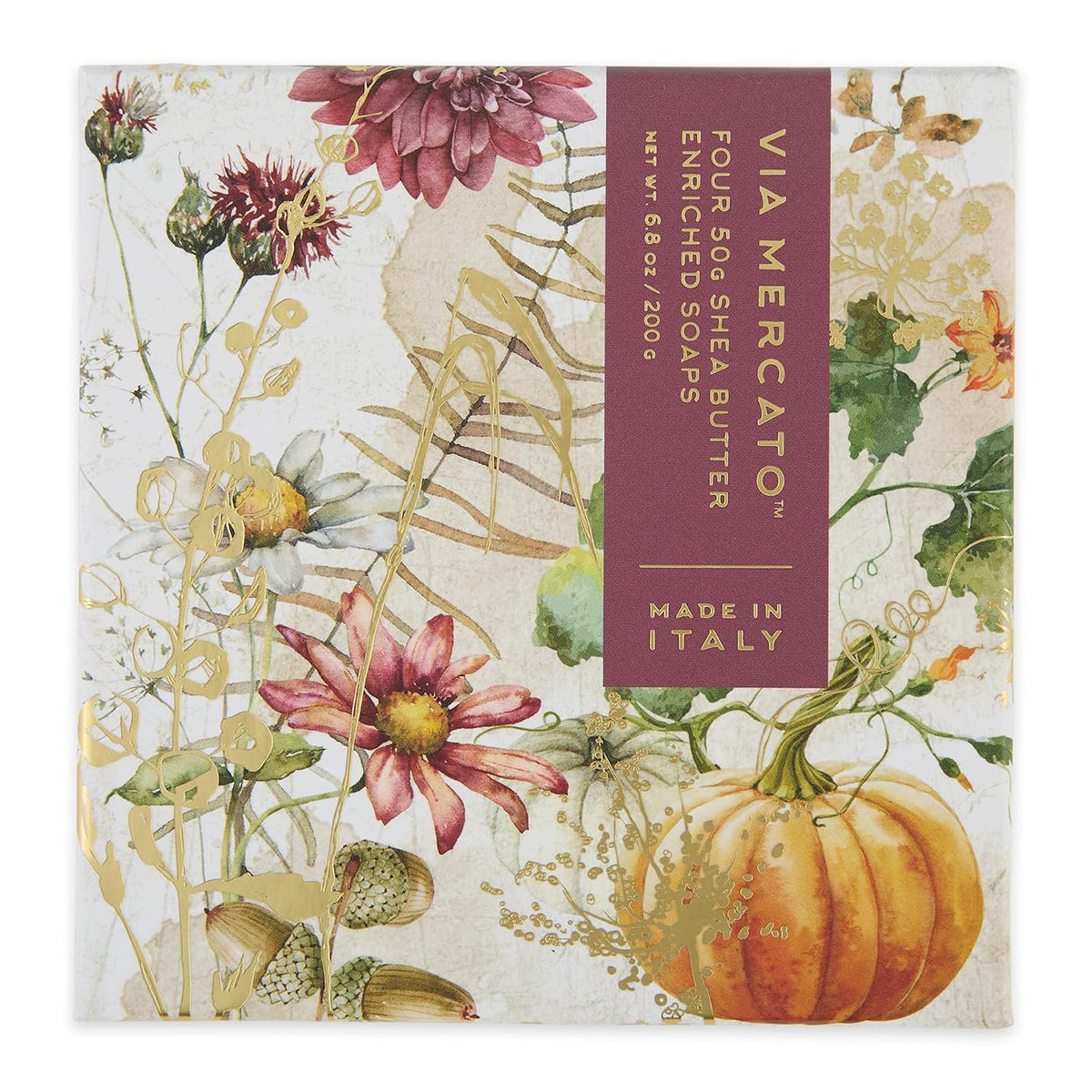 Via Mercato Autunno four soap gift set styled as Thanksgiving holiday hostess housewarming gift