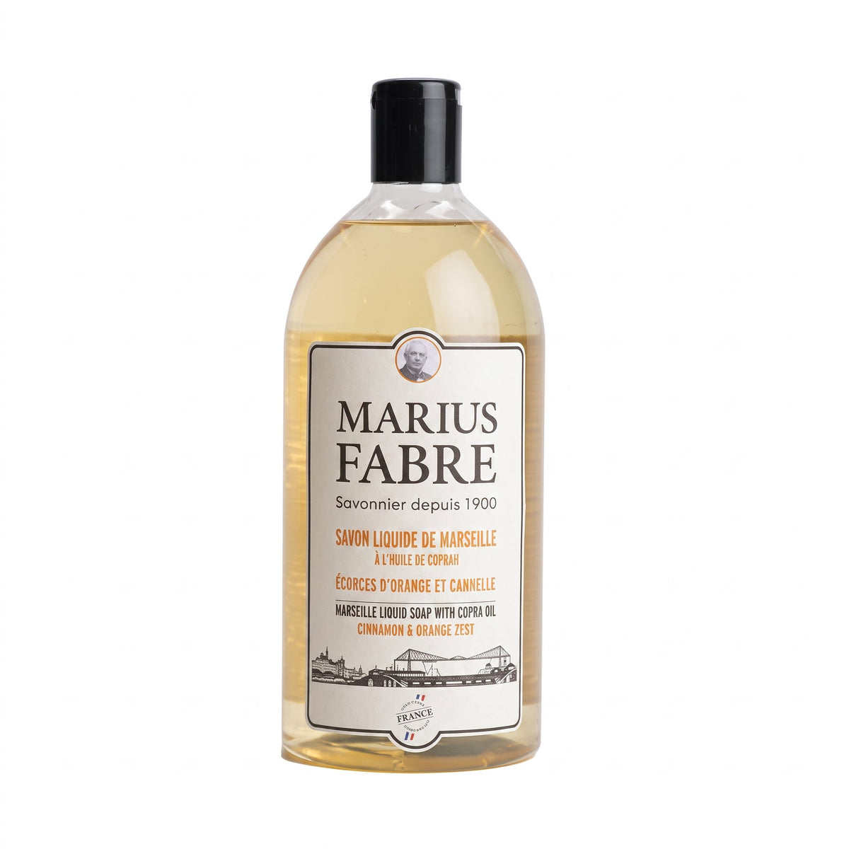 Marius Fabre Marseille Liquid Soap Refill, Orange Zest & Cinnamon, 1L