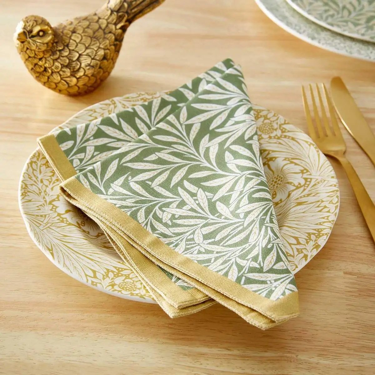 Morris & Co. by Spode Willow Set of 2 Napkins Cotton 2-sides Color Design