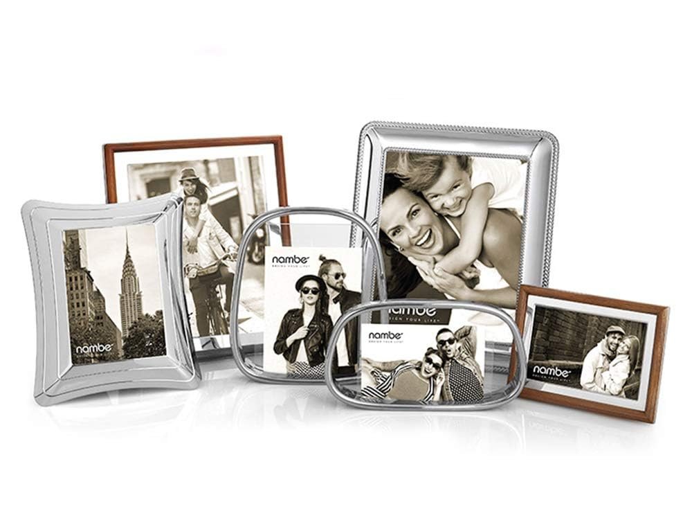 Nambé Hayden Picture Frame  | Silver Plate & Acacia Wood | 4x6