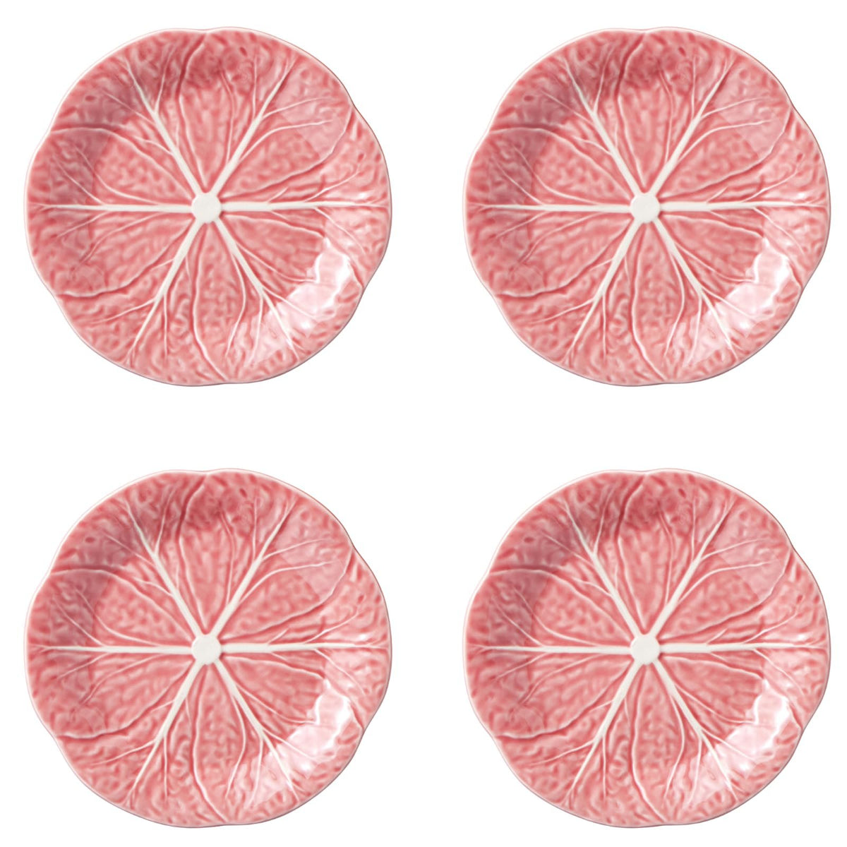 Pink Cabbage Dessert Appetizer Plate | Set of 4 | 7.5" D