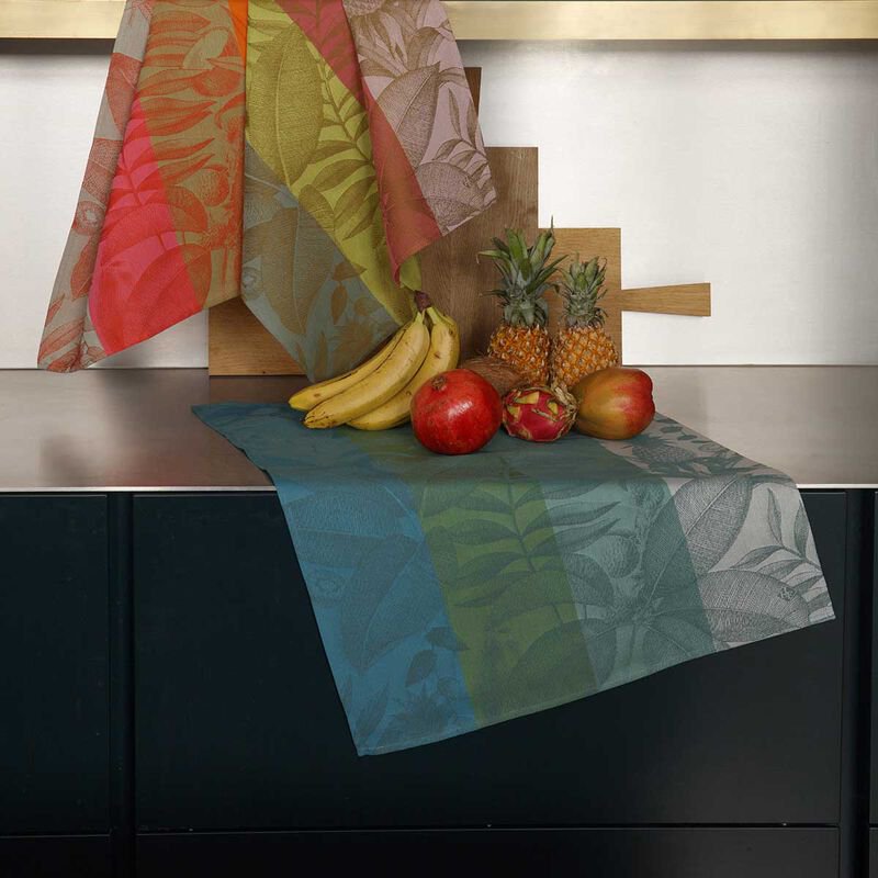 Le Jacquard Francais Jacquard Cotton Tea Towel Confitures Abricots Beige