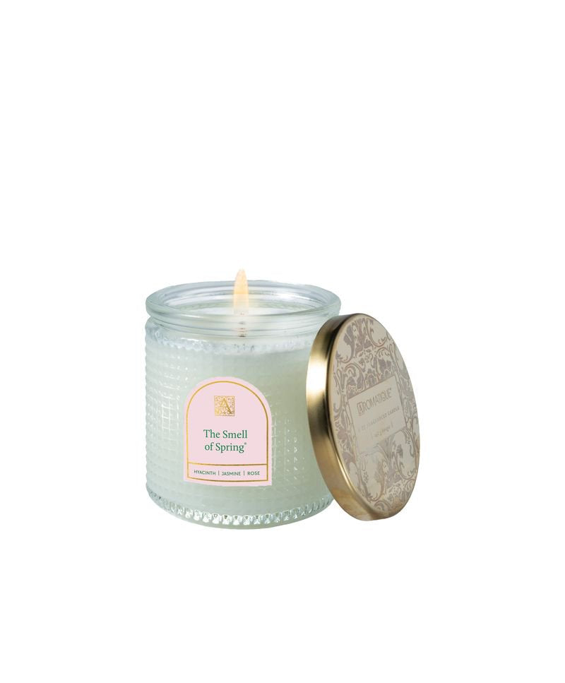 Aromatique Smell of Spring Set of 2 Textured Glass Scented Jar Candle (2 x 6oz)