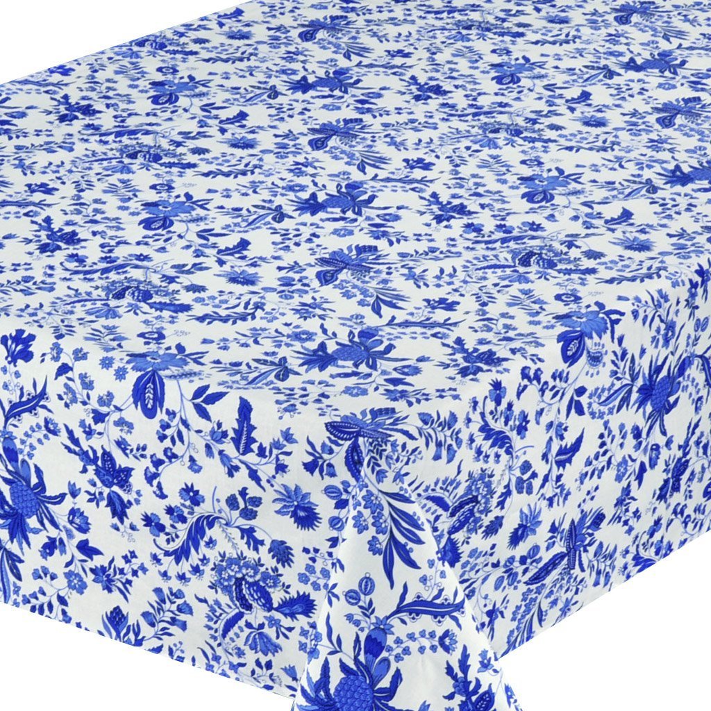 Le Cluny Versailles Blue Provençal Tablecloth – Stain-Resistant Coated Cotton | Sizes Available